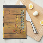 Oude vrolijke Halloween kat van Ellen Clapsaddle Theedoek (Quarter Fold)