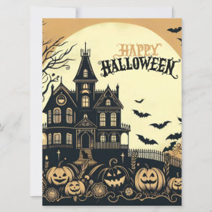 Oude vrolijke Halloween kunst Feestdagenkaart