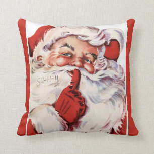 Oude vrolijke oude Sinterklaas Shhh Rode Worp Kuss Kussen