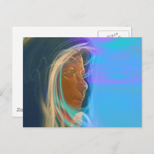 Oude vrouw briefkaart (Voorkant / Achterkant)