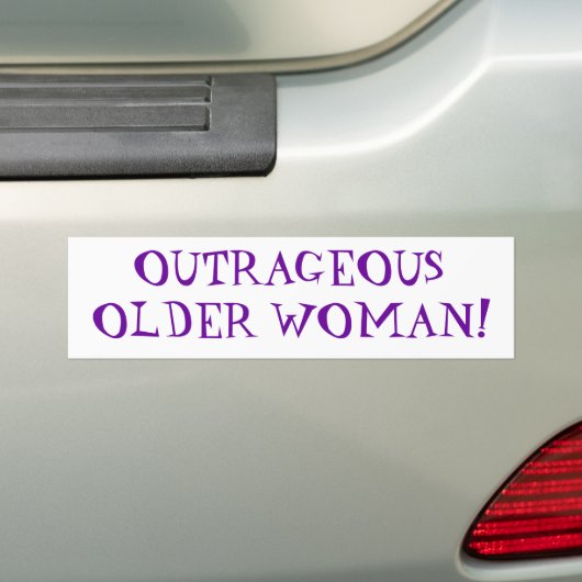 Oude vrouw bumpersticker (Op auto)