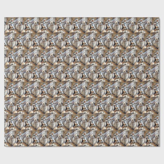 Oude vrouw dansen met hond cadeaupapier (Vlak)