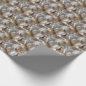 Oude vrouw dansen met hond cadeaupapier (Hoek)