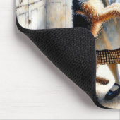 Oude vrouw dansen met hond muismat (Hoek)