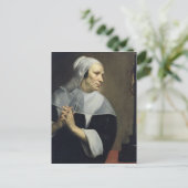 Oude vrouw die bidt briefkaart (Staand voorkant)