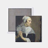 Oude vrouw die bidt magneet (Voorkant / Achterkant)