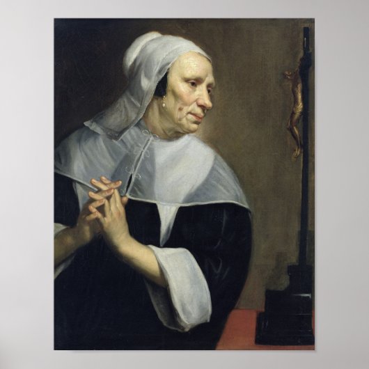 Oude vrouw die bidt poster (Voorkant)