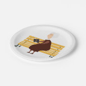 Oude vrouw die de bijbel leest papieren bordje (Gekanteld)