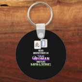 Oude vrouw die de spellen van Mahjong speelt Sleutelhanger (Voorkant)