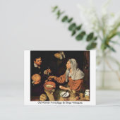Oude vrouw die eieren geeft van Diego Velazquez Briefkaart (Staand voorkant)