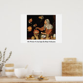 Oude vrouw die eieren geeft van Diego Velazquez Poster (Keuken)
