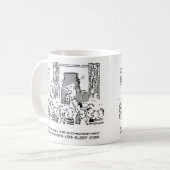 Oude vrouw die in de Kinder slaapmachine van een h Koffiemok (Voorkant links)