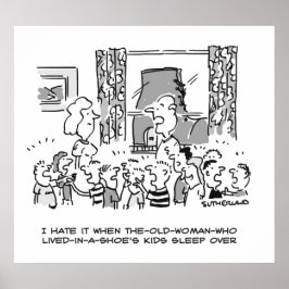 Oude vrouw die in de Kinder slaapmachine van een h Poster