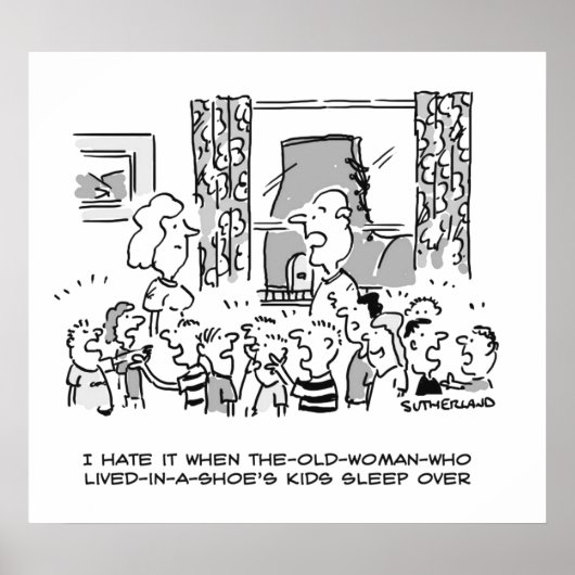 Oude vrouw die in de Kinder slaapmachine van een h Poster (Voorkant)