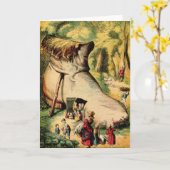 Oude vrouw die in een schoen woont, Wenskaart Kaart (Gele Bloem)