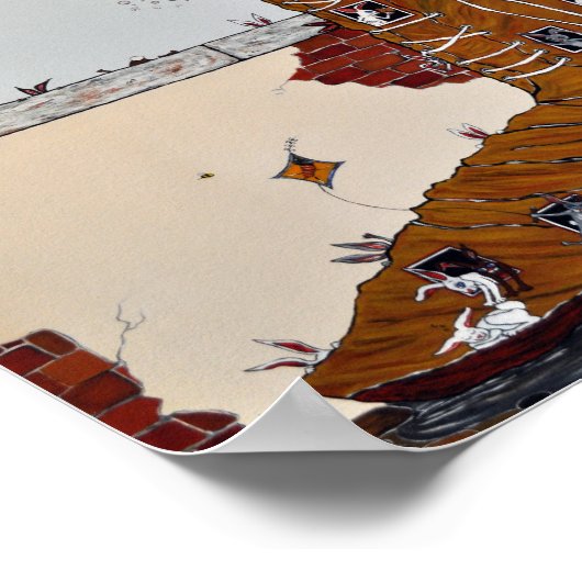 Oude vrouw die in een schoenafdruk woonde poster (Hoek)