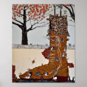 Oude vrouw die in een schoenafdruk woonde poster (Voorkant)