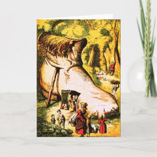 Oude vrouw die in een Wenskaart woonde Kaart