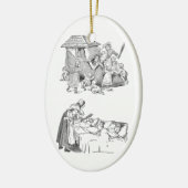 Oude vrouw die leeft in de schoppenningkliniek Rhy Keramisch Ornament (Links)