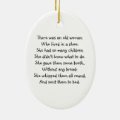 Oude vrouw die leeft in de schoppenningkliniek Rhy Keramisch Ornament (Achterkant)