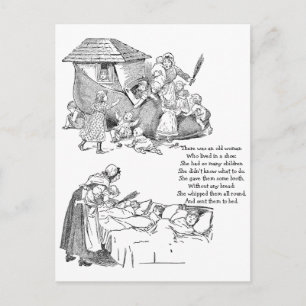 Oude vrouw die leeft in de schoppenningster Rhyme Briefkaart