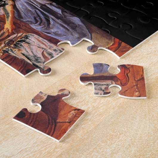 Oude vrouw die vis verkoopt_Nederlandse meesters Legpuzzel (Zijkant)