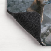 Oude vrouw en hond overlevenden muismat (Hoek)