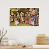 Oude vrouw in de schoen poster (Keuken)