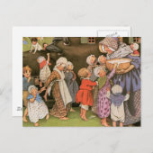 Oude vrouw in de schoenen briefkaart (Voorkant / Achterkant)