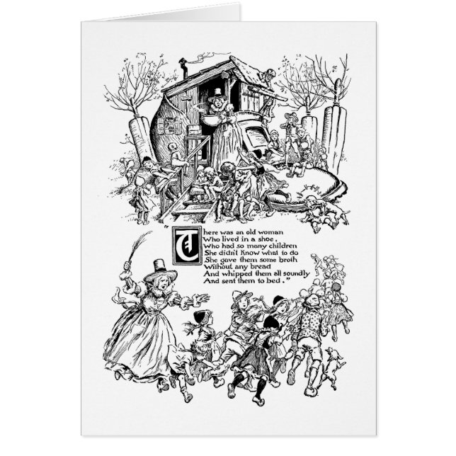 Oude vrouw in een schoenzuster Rhyme (Voorkant)