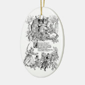 Oude vrouw in een schoenzuster Rhyme Keramisch Ornament (Links)