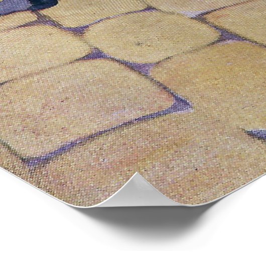 Oude vrouw, kat en zure kerrie poster (Hoek)