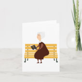 Oude vrouw leest de Bijbel Kaart (Voorkant)