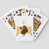Oude vrouw leest de Bijbel Pokerkaarten (Achterkant)
