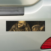 Oude vrouw met een skelet (dood) (Francisco Goya) Bumpersticker (Op auto)