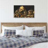 Oude vrouw met een skelet (dood) (Francisco Goya) Canvas Afdruk (Insitu (Slaapkamer))