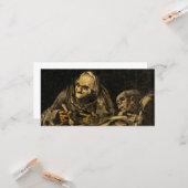 Oude vrouw met een skelet (dood) (Francisco Goya) Kaart (Voorkant / Achterkant in situ)