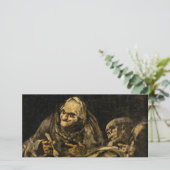 Oude vrouw met een skelet (dood) (Francisco Goya) Kaart (Staand voorkant)