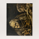 Oude vrouw met een skelet (dood) (Francisco Goya) Legpuzzel (Verticaal)