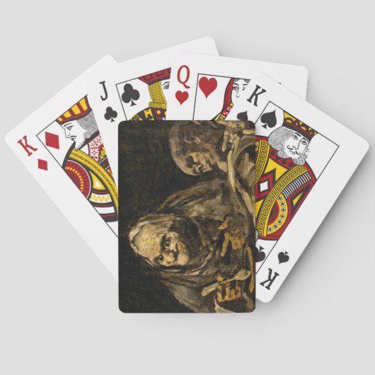 Oude vrouw met een skelet (dood) (Francisco Goya) Pokerkaarten (Achterkant)