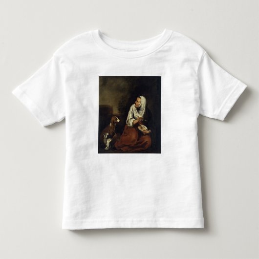 Oude vrouw met hond kinder shirts (Voorkant)