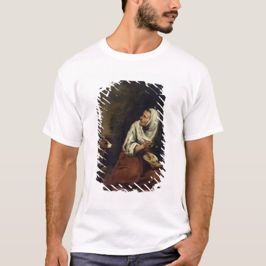 Oude vrouw met hond t-shirt (Voorkant)