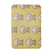 Oude vrouw met kip badmat (Voorkant Verticaal)