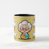 Oude vrouw met kippen mok (Midden)