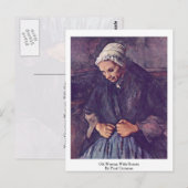 Oude vrouw met Rosary van Paul Cezanne Briefkaart (Voorkant / Achterkant)