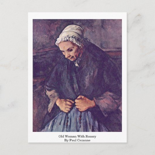 Oude vrouw met Rosary van Paul Cezanne Briefkaart (Voorkant)