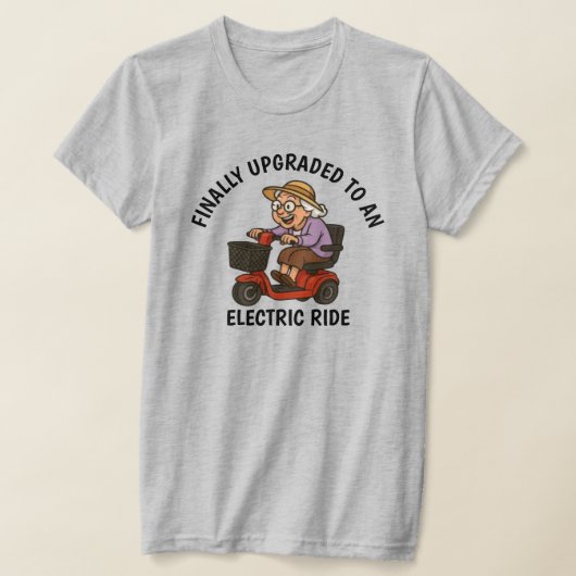 Oude vrouw op scooter t-shirt (Laagn)