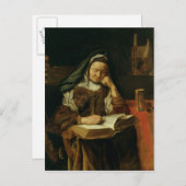 Oude vrouw slaapt briefkaart (Voorkant / Achterkant)