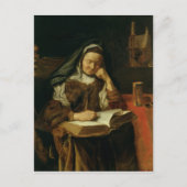 Oude vrouw slaapt briefkaart (Voorkant)