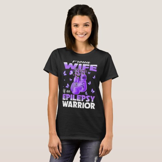 Oude vrouw van Epilepsy Epilepsy Awarene T-shirt (Voorkant volledig)